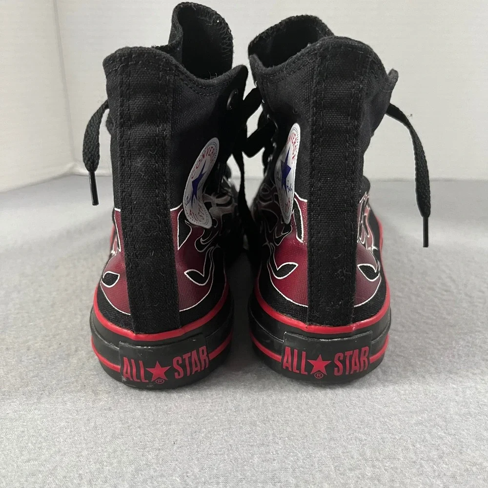 Converse Chuck‎ Taylor All Star High Top Black Red Flame Shoes Mens 5 Womens 7